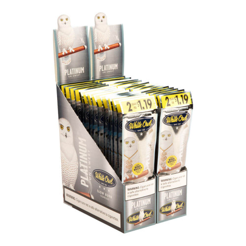 White Owl Cigarillos Platinum Cigars  - 4.37 x 28 (30 Packs of 2 (60 total)) *Box