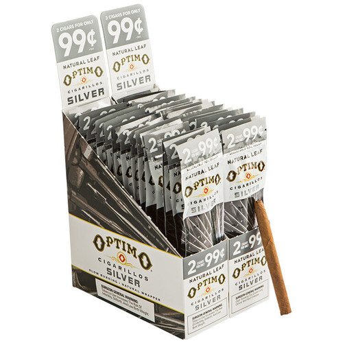 Optimo Cigars Cigarillos Silver - 4 x 30 (30 Packs of 2 (60 total)) *Box