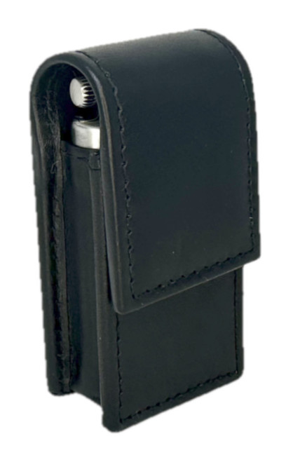 IM Corona Old Boy Black Leather Lighter Case Pouch Holder Closed