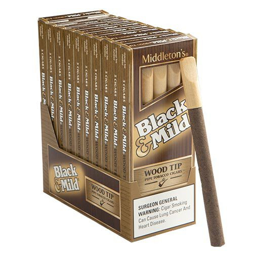 Black & Mild Wood Tip Original Cigars (10 Packs of 25) - Natural *Box