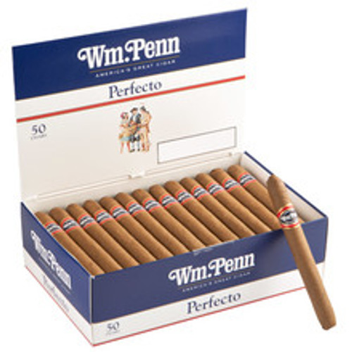 William Penn Perfecto Cigars - 5.25 x 40 (Box of 50) Open