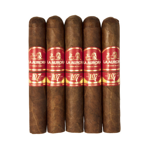 La Aurora 107 Ecuador Robusto Cigars - 5 x 50 (Pack of 5) *Box