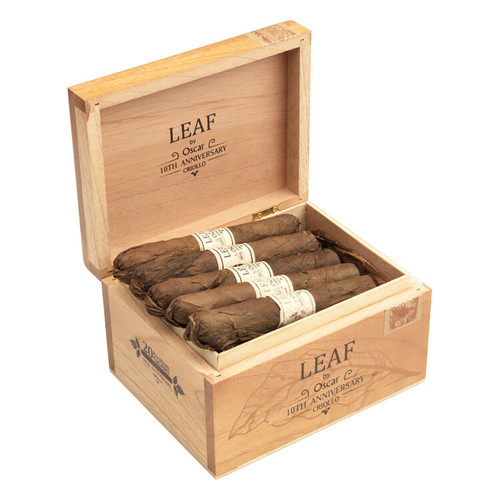 Leaf By Oscar 10th Anniversary Toro Criollo Cigars - 6 x 52 (Box of 20) Open