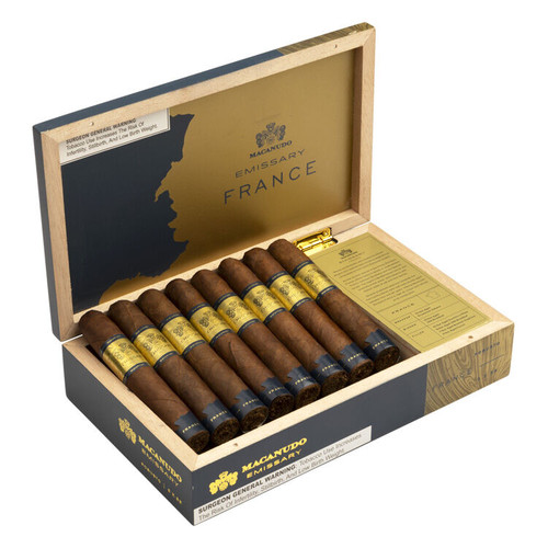 Macanudo Emissary France Robusto Cigars - 5 x 52 (Box of 16) Open