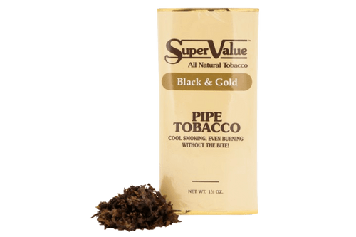Super Value Pouch Black and Gold-Pipe Tobacco | 6 packs (9oz) * Main Image