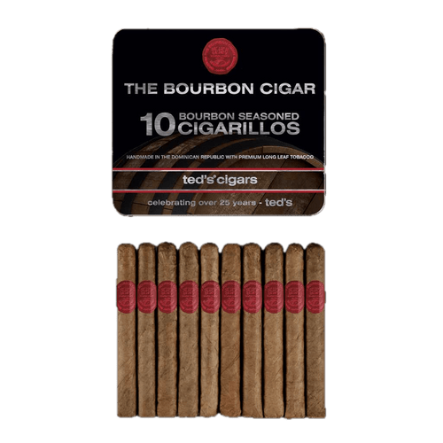 Ted's Bourbon Cigarillos Cigars - 4 x 28 [10 Packs of 10 (100 total)]
