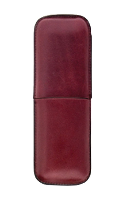 Burgundy 2-Cigar Case (Top Grain Leather)