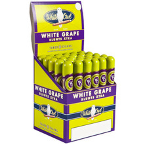 White Owl Blunts Xtra White Grape Tube Cigars - 5.31 x 40 (Upright Box of 30) *Box
