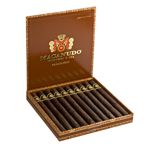 Macanudo Maduro Prince Philip Cigars - 7.5 x 49 (Box of 10) Open