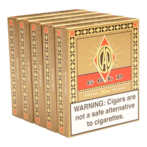 CAO Gold Mini Cigars - 3.50 x 20 (5 Packs of 20 (100 total)) *Box