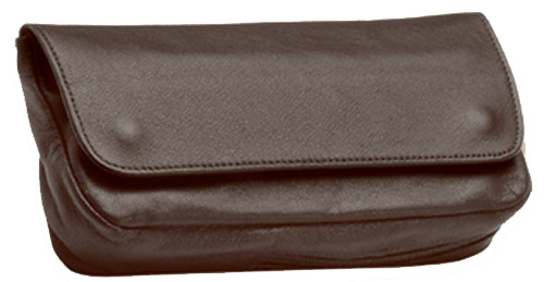 Brown Leather Snap Combo Pouch