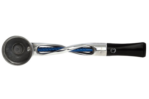 Falcon Pipe Blue Twist Chrome Straight Stem