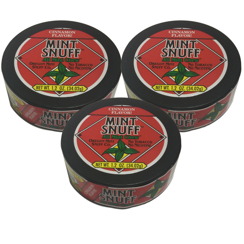 Oregon Mint Snuff - Cinnamon 3 Cans - Non Tobacco Chew