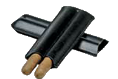 Black 2-Cigar Case (Bonded Leather)