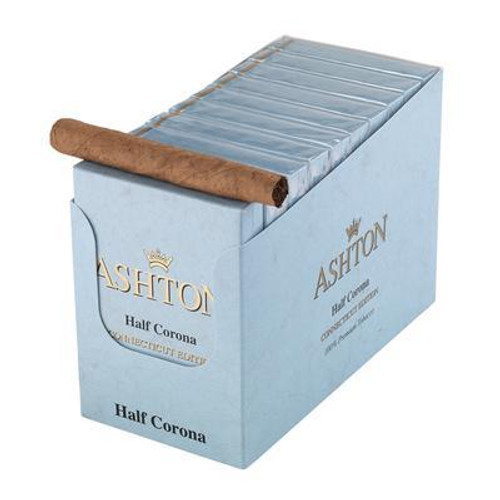 Ashton Half Corona Connecticut Cigars - 4.12 x 37 (10 Packs of 5 (50 Total))