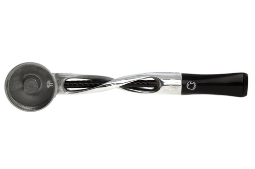Falcon Pipe Black Twist Chrome Straight Stem