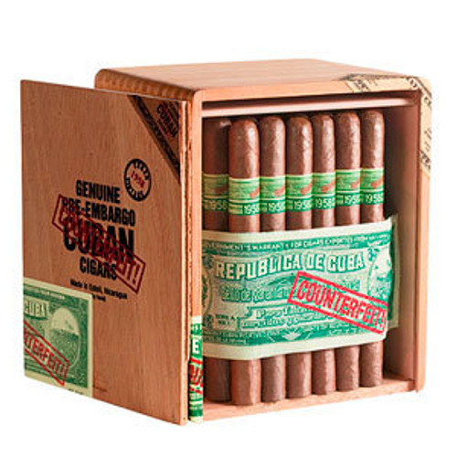 Genuine Pre-Embargo Counterfeit Cuban 1958 Prominentes Cigars - 7 x 52 (Box of 50) Open