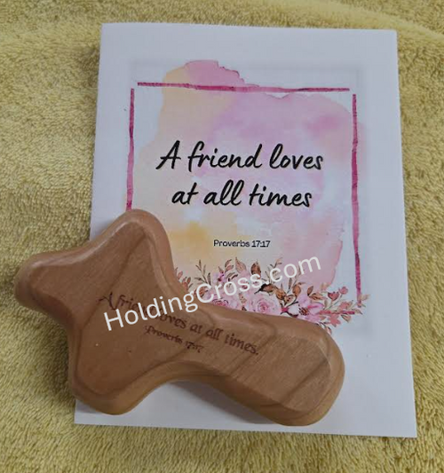 A Friend Loves Engraved HoldingCross