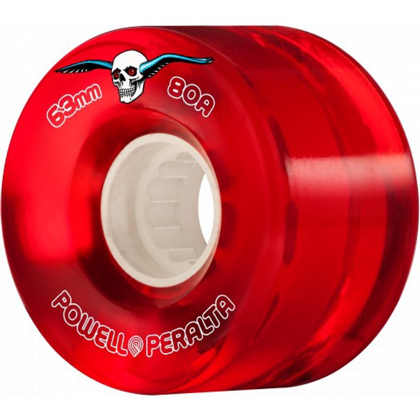 POWELL PERALTA CLEAR CRUISER WHEELS 63mm/80A -Red