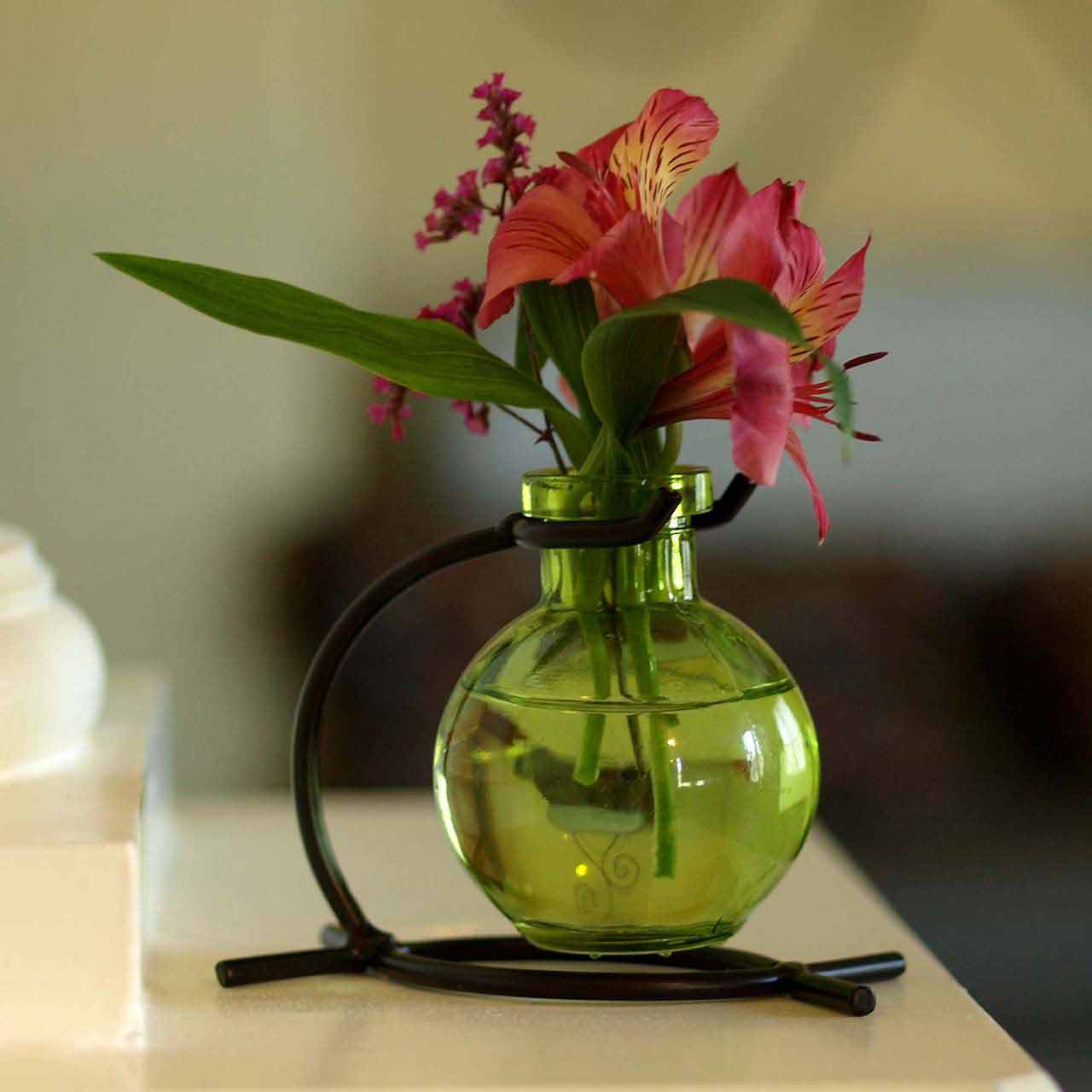 Casablanca Glass Vase & Metal Stand | Couronne Co Shop