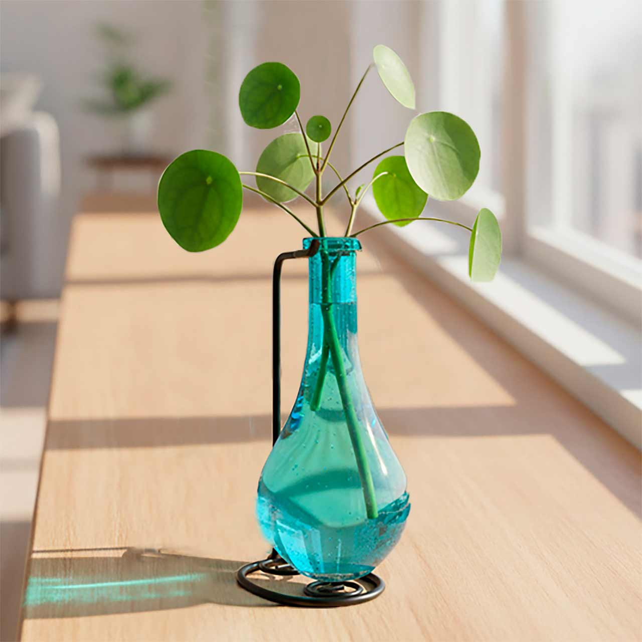 Drop Recycled Glass Vase & Metal Stand | Couronne Co Shop
