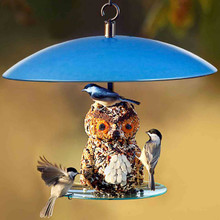 Mosaic Birds 360 Degree Seed Cylinder Feeder with Bluebird Blue Feeder