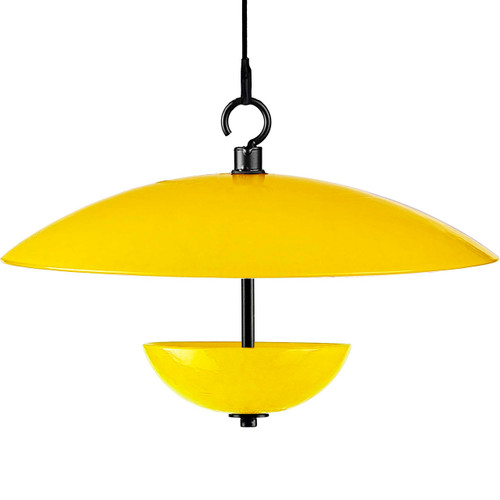 Single Poppy Feeder with Baffle and Steel Core Rope Yellow