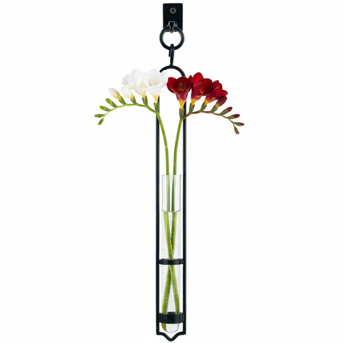 Florence Hanging Pendant Tube Vase with Wall Hook with Freesias Florence Hanging Pendant Tube Vase with Wall Hook with Freesias