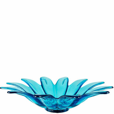 Large Daisy Recycled Glass Bowl - Aqua