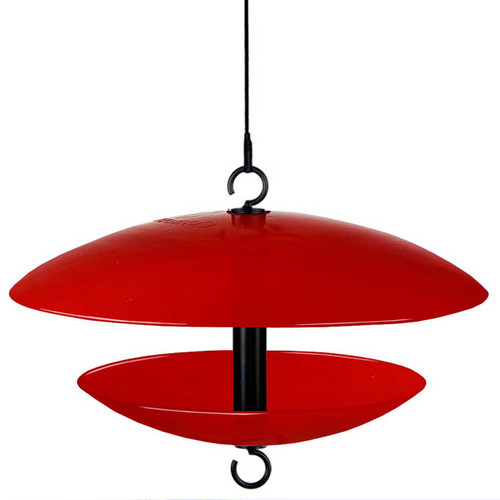 Mosaic Birds Baffle Dome Bird Feeder - Ruby Red