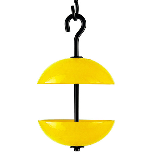 Mosaic Birds Double Hanging Poppy Feeder - Yellow