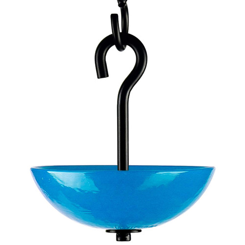 Mosaic Birds Single Hanging Poppy Feeder - Bluebird Blue