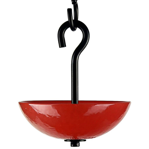 Mosaic Birds Single Hanging Poppy Feeder - Ruby Red