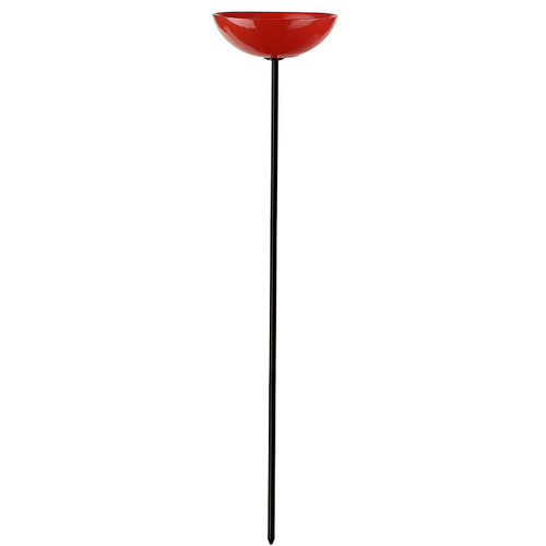 Mosaic Birds Poppy Stake Bird Bath or Feeder - Ruby Red