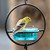 Mosaic Birds Hummble Basic Bird Feeder Aqua with Bird