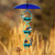 Mosaic Birds Hummble Bold Bird Feeder Trio with Cobalt Blue Baffle Dome and Bluebirds