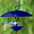 Mosaic Birds Single Hanging Poppy Feeder with Blue Cover