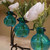 Casablanca Three Recycled Glass Vases & Metal Stand with Aqua Vase and White Poppys