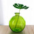 6 3/4" Ball Recycled Glass Vase Lime Green with Monstera