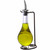 Drop Single Oil & Vinegar Glass Cruet Set w/Stand with Oil