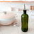 Olive Branch 16oz Recycled Glass Oil or Vinegar Bottle w/ Pour Spout Vintage Green with Ceramic Pot in Kitchen