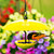 Single Poppy Feeder with Baffle and Steel Core Rope Yellow with Oriole and Jelly