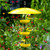 Triple Poppy Feeder with Baffle and Steel Core Rope Yellow with Goldfinches