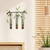 Triple Florence Hanging Pendant Tube Vase with Metal Bar Hanger with Bamboo on Wall