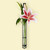 Florence Hanging Pendant Tube Vase with Wall Hook with Orchid