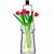 19" Hanging Lantern Glass Vase & Wall Hook with Flowers