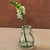 6 1/4" Small French Country Glass Vase with White Flower