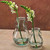 9 1/2" Large French Country Glass Vase with Flowers