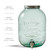 3 Gallon Authentic Glass Beverage Dispenser - 100% Recycled Glass Dimensions