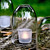 Marini Hurricane Wind Shield with Frosted Votive Holder on Rock